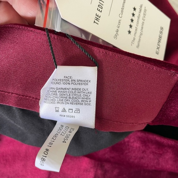 Express Burgandy The Editor Velvet Pants - Picture 9 of 12